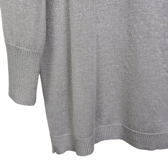 Cupio Gray Metallic 3/4 Sleeve Pullover V Neck‎ Sweater Size Large - Picture 6 of 8